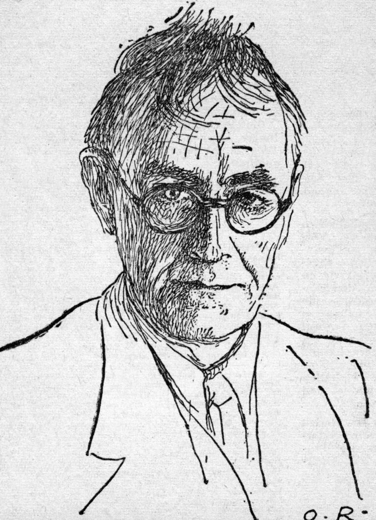 Barth Karl 10 5 1886 10 12 1968 Suisse theologian Reformed Christian portrait drawing by O R 1950s 50s Protestant